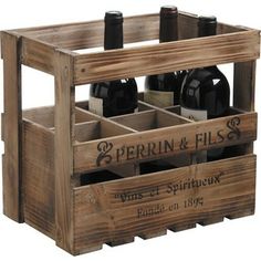 Range bouteille vintage bois