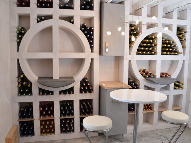 Range bouteille en beton