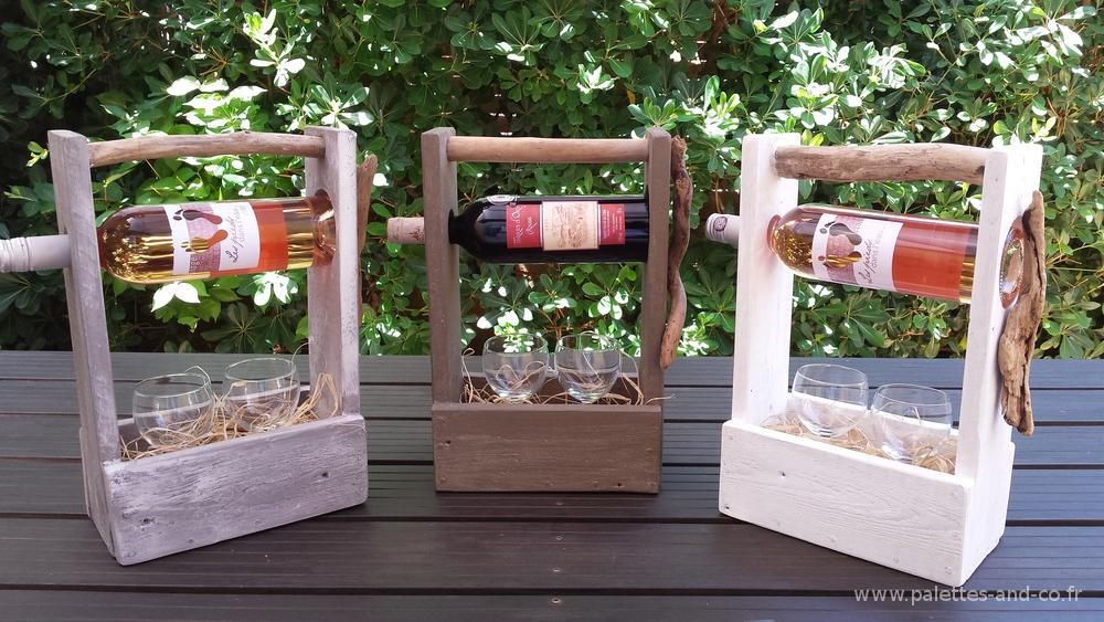 Range bouteille en bois de palette