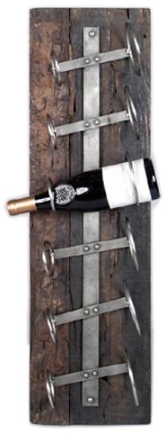 Porte bouteille en bois mural