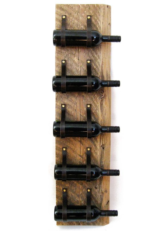 Range bouteille mural en bois