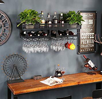 Range bouteille mural fer