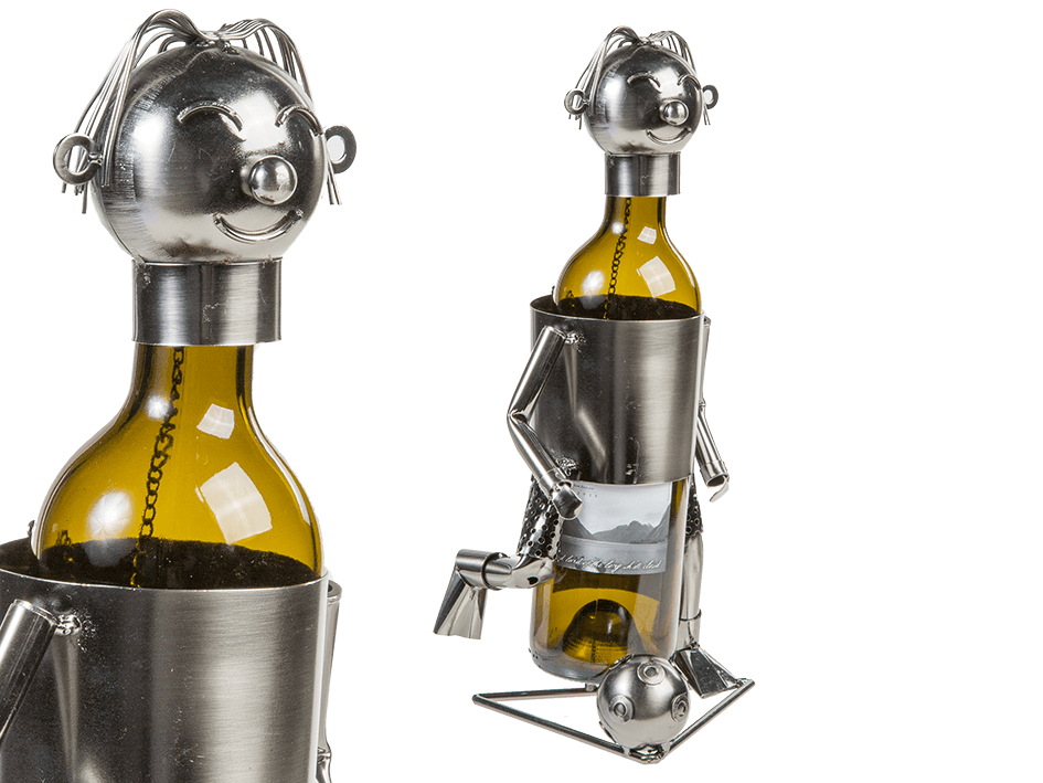 Porte bouteille metal footballeur