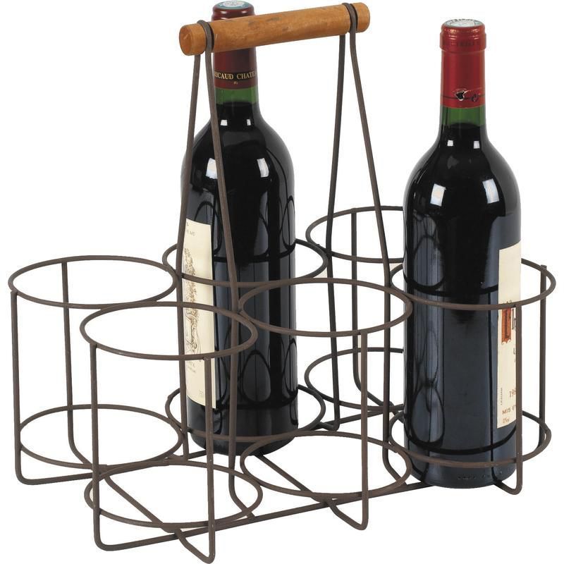 Range bouteille metal et bois