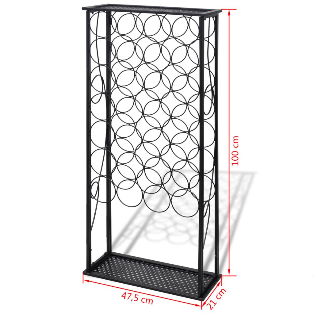 Porte bouteille metal argente