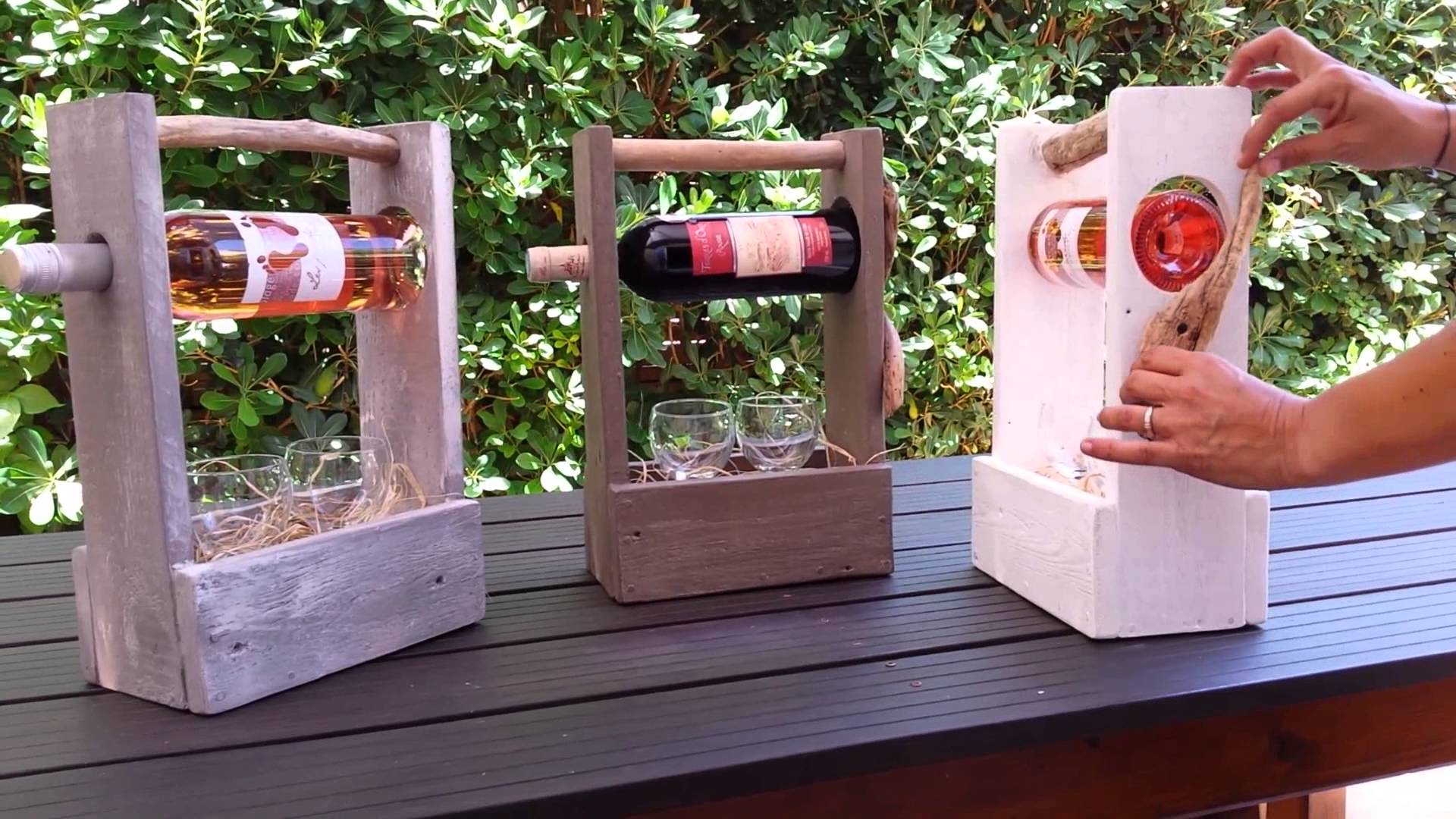 Porte bouteille de vin en palette