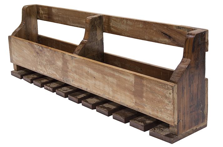 Range bouteille bois mural