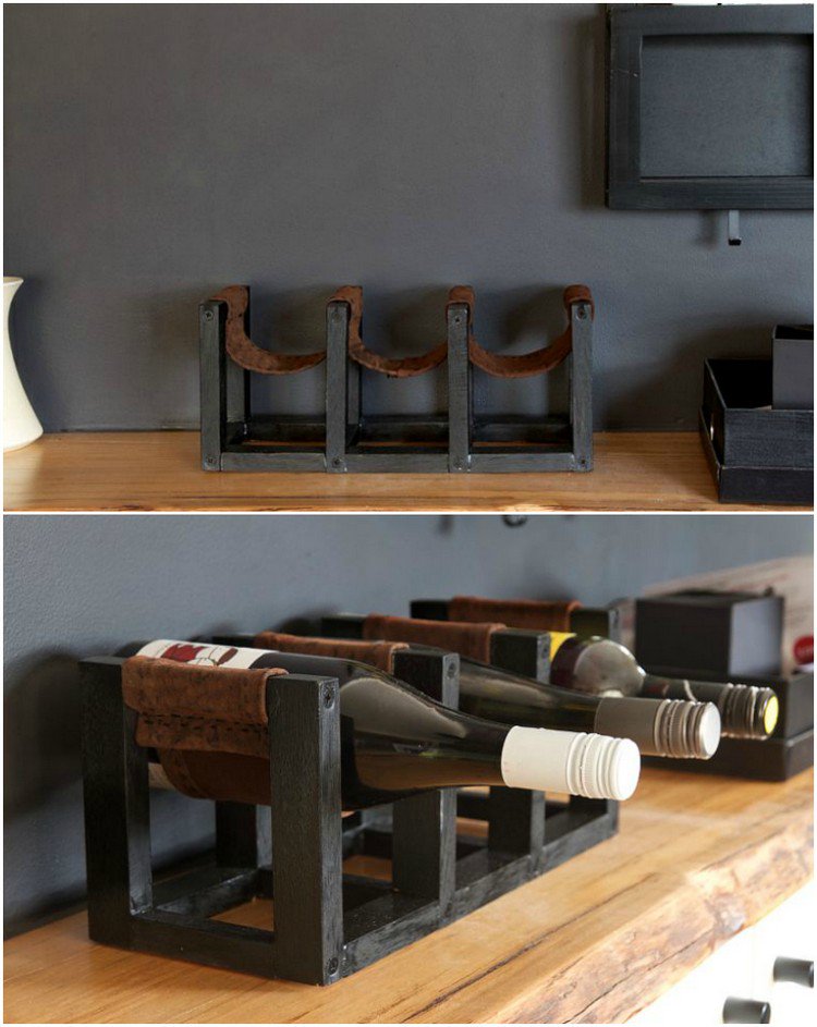 Porte bouteille bois design