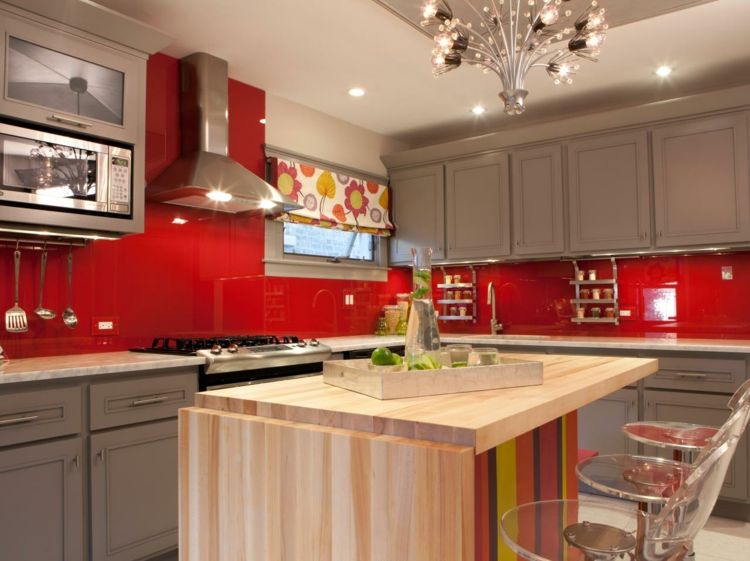 Deco peinture cuisine rouge