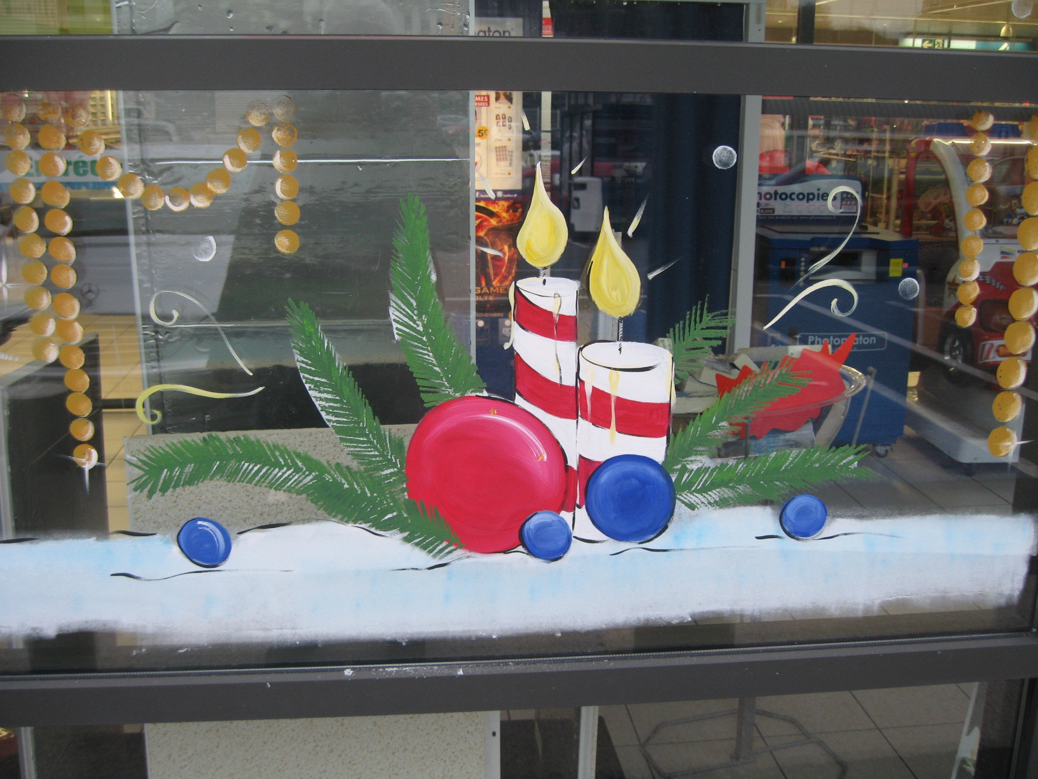 Deco vitrine noel peinture