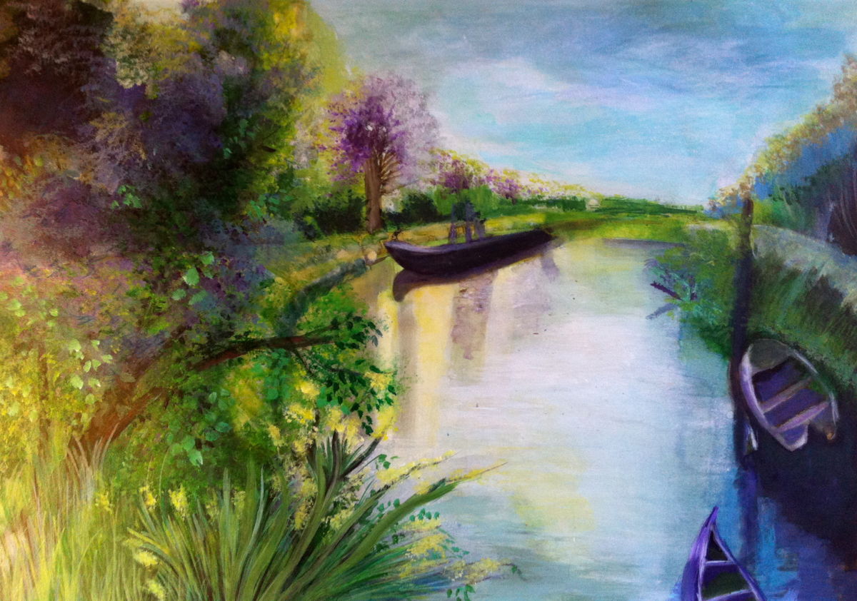 Peinture acrylique riviere