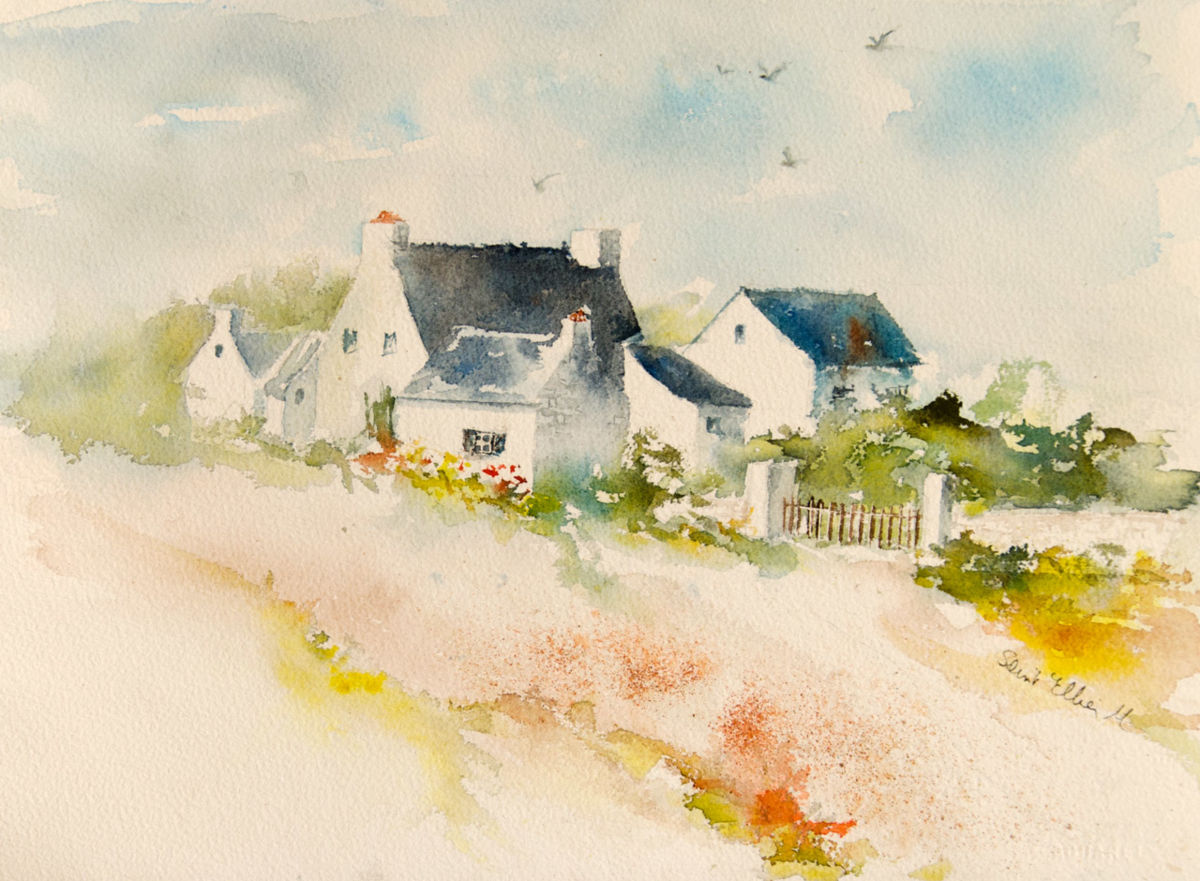Peinture aquarelle maison