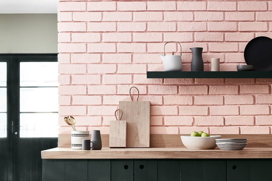 Peinture carrelage rose pale