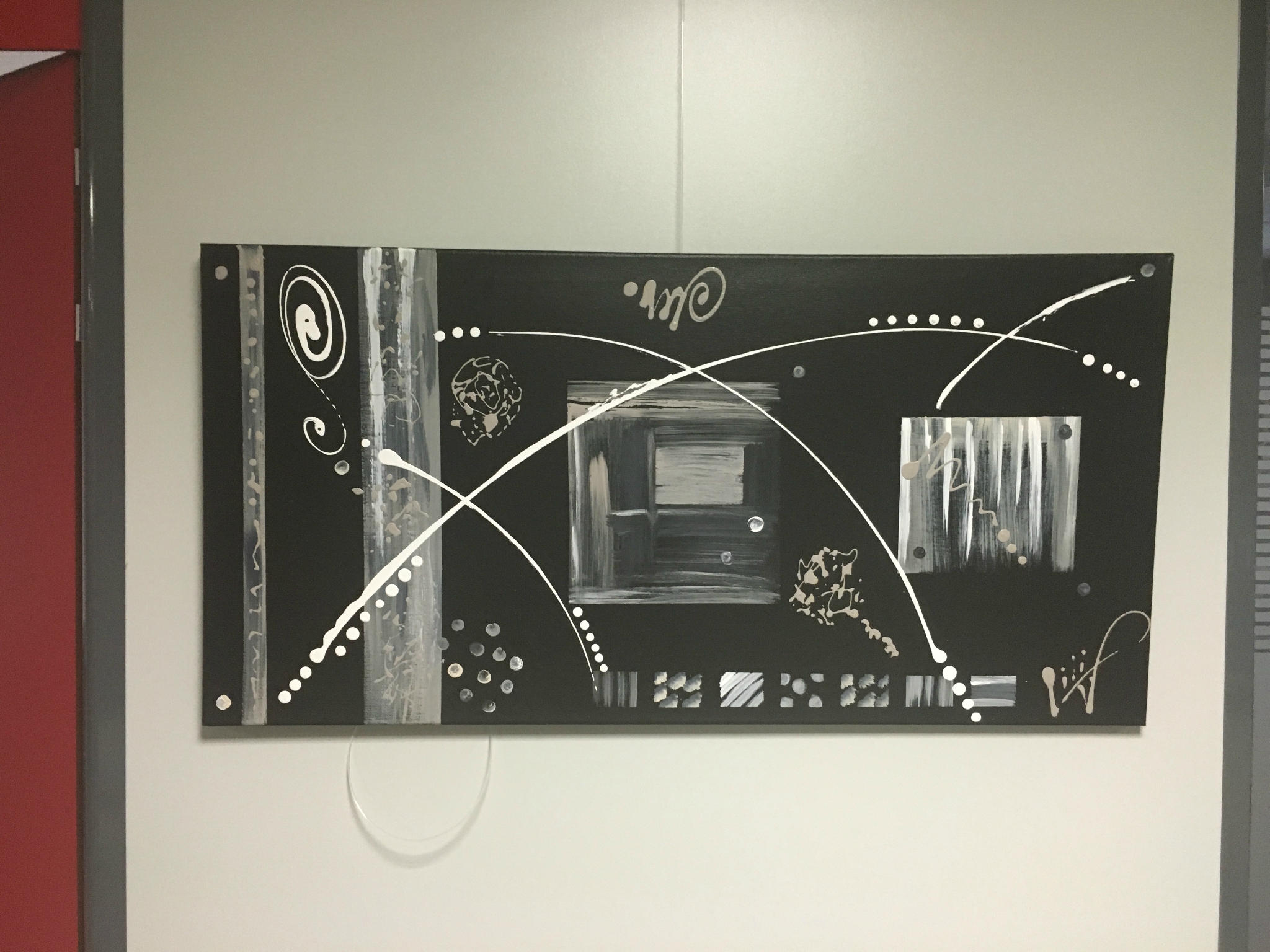 Peinture acrylique sur toile noir et blanc