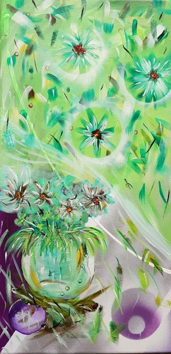 Peinture acrylique jardin