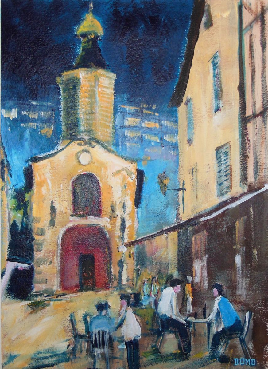 Peinture acrylique paysage urbain