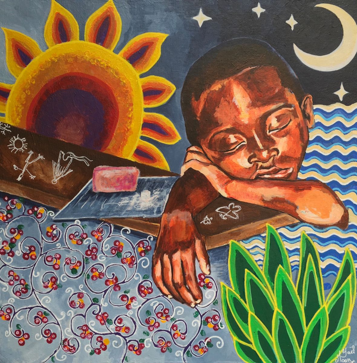 Peinture acrylique dormir