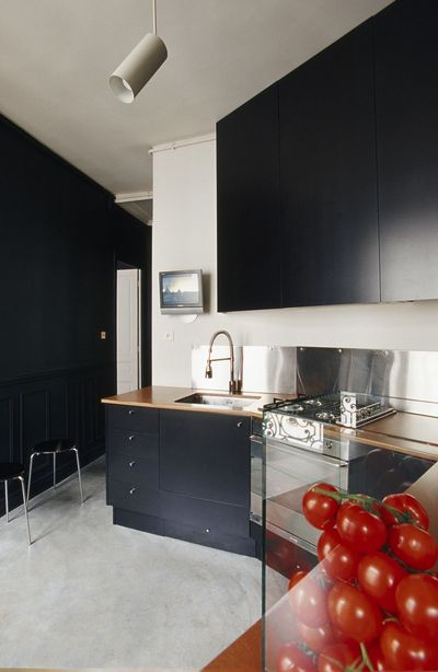 Idee peinture cuisine meuble noir