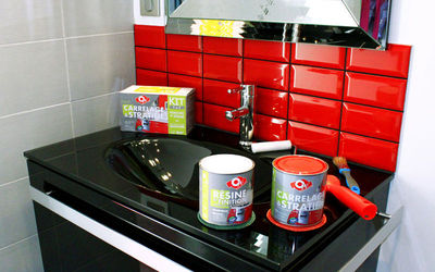 Peinture pour carrelage credence cuisine