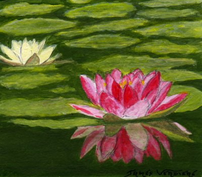 Peinture acrylique nenuphar