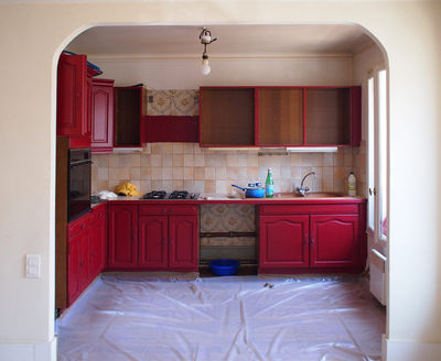 Peinture pour meuble de cuisine rouge