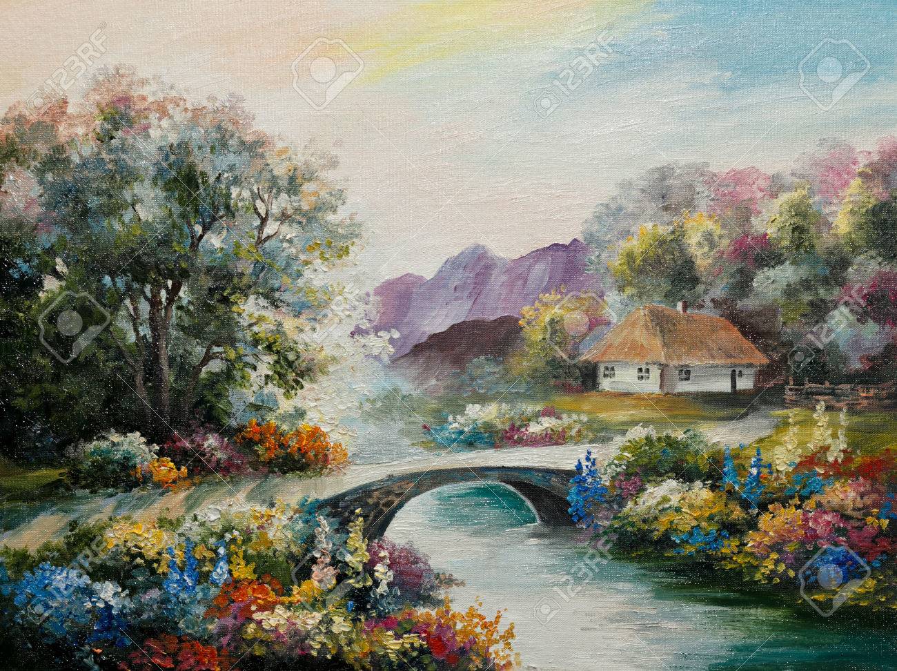 Peindre une maison sur toile