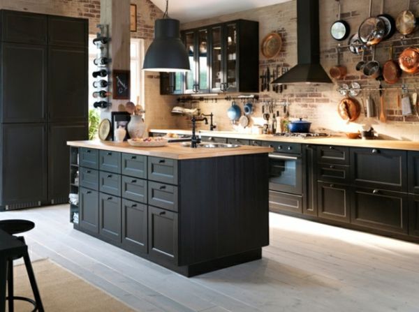 Idee peinture avec cuisine noire
