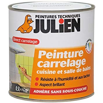 Peinture carrelage cuisine orange
