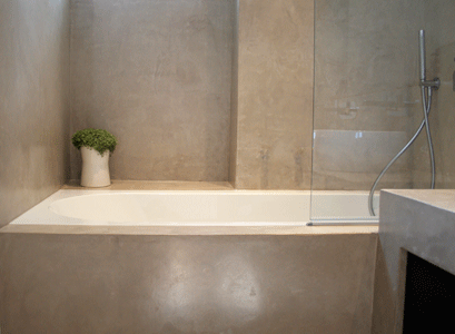 Peinture carrelage salle de bain taupe