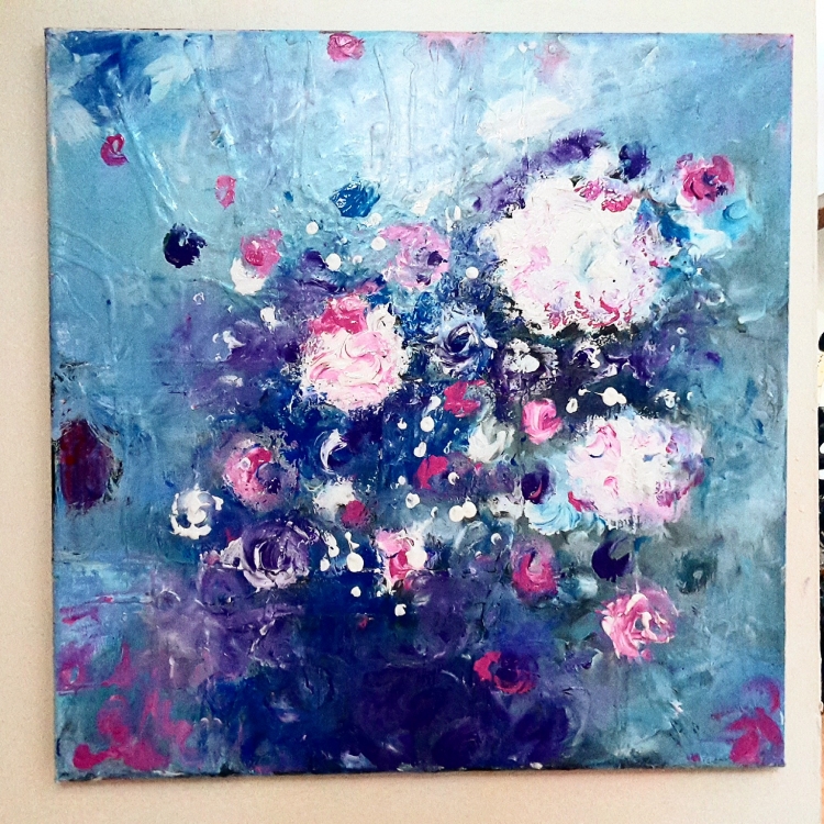 Peinture acrylique de fleurs