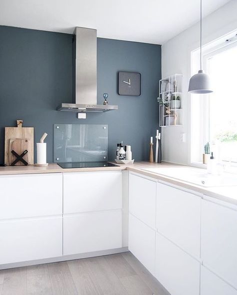 Peinture bleu gris pour cuisine