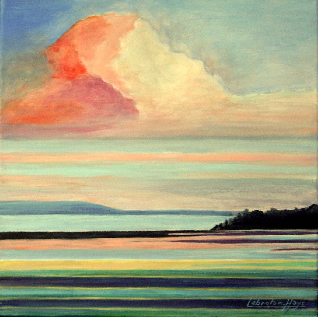 Peinture acrylique sur toile coucher de soleil