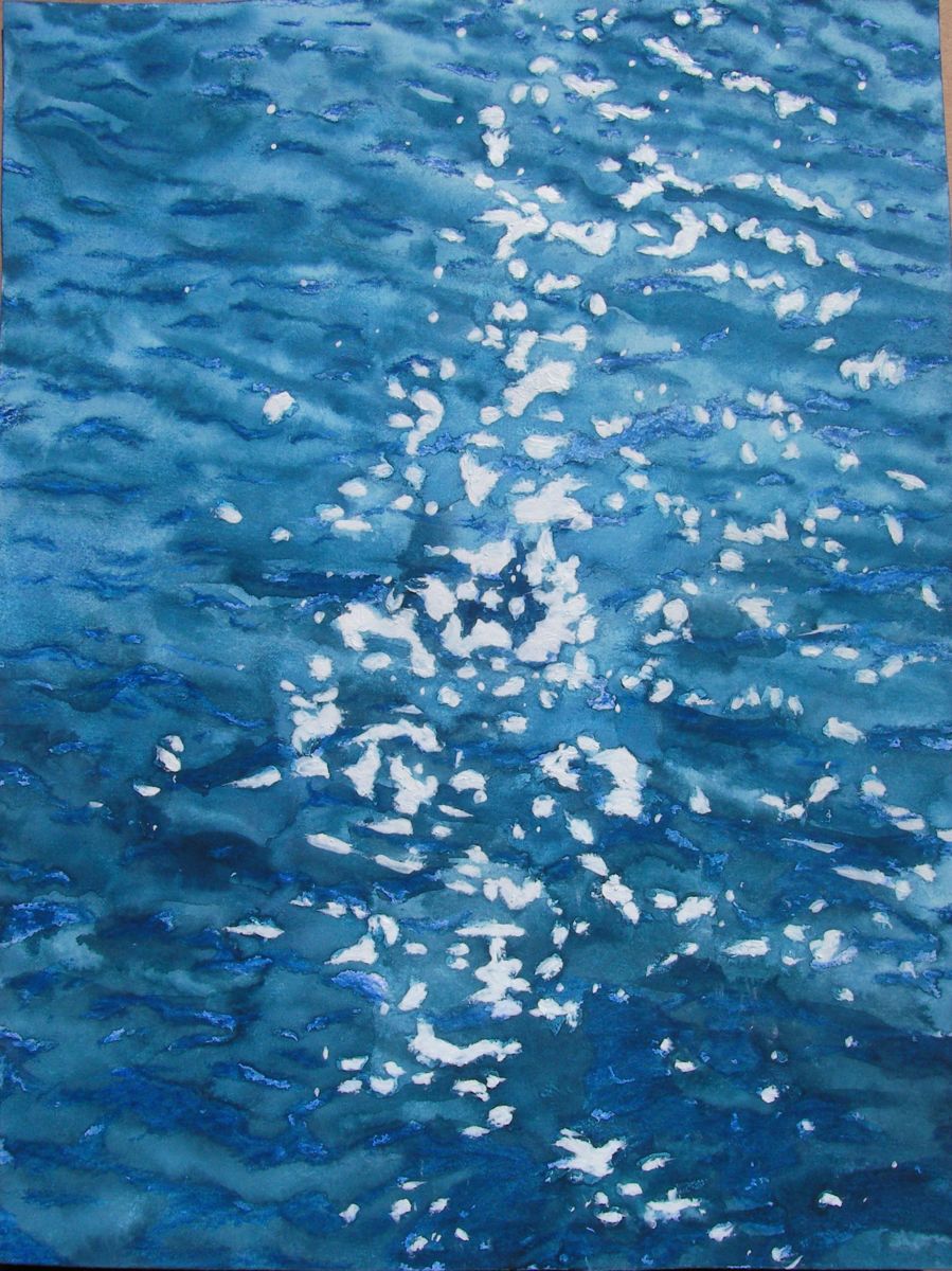 Peinture acrylique reflets dans l'eau