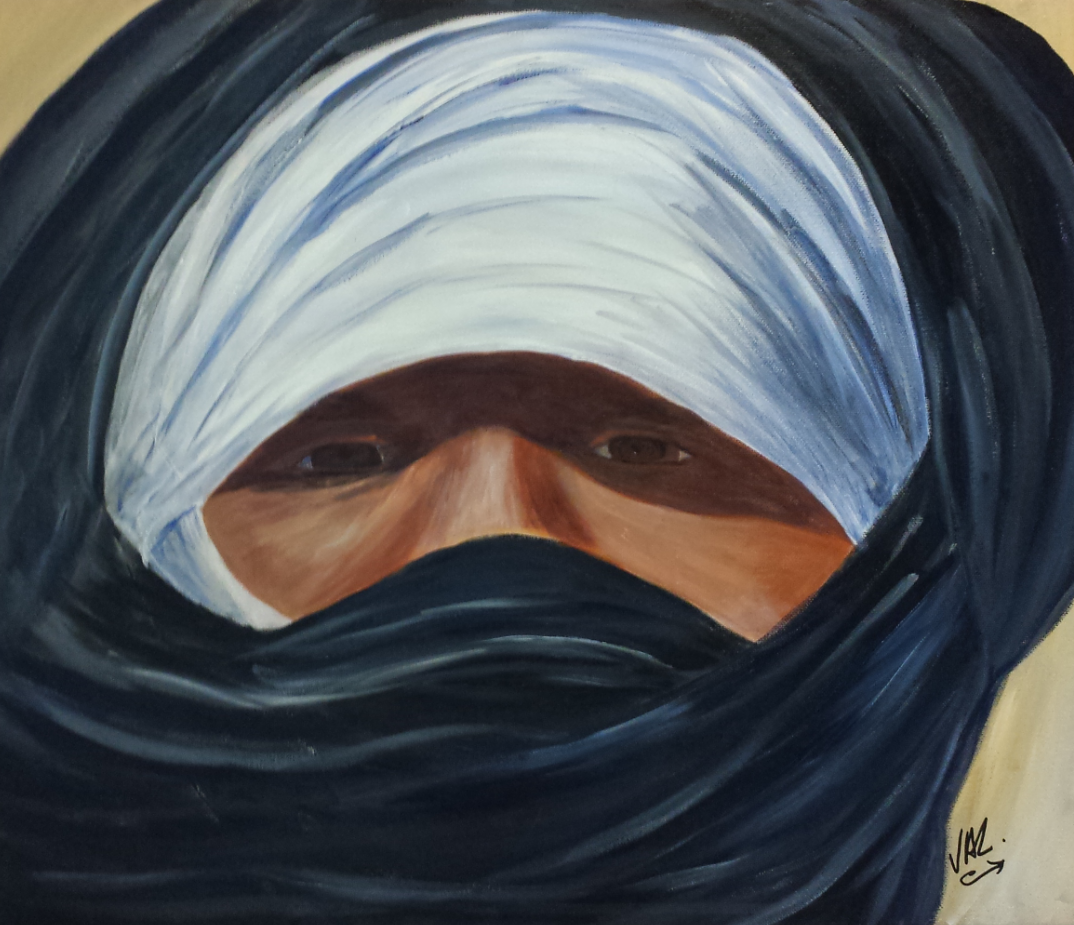 Peinture de touareg acrylique sur toile