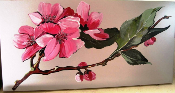 Peinture acrylique fleurs