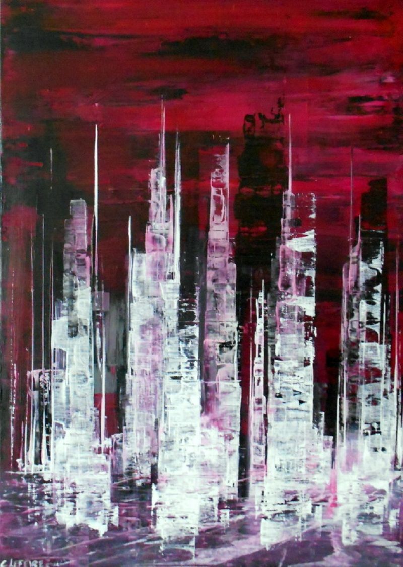 Peinture acrylique moderne au couteau