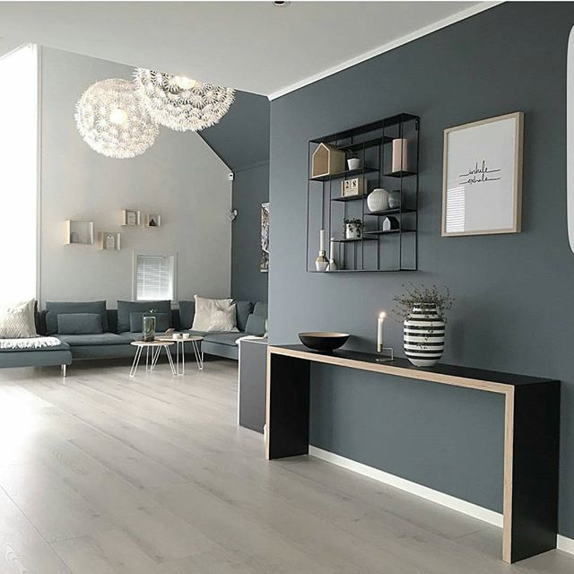 Décoration peinture gris et blanc salon salle à manger