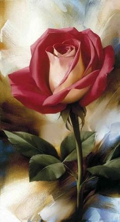 Peinture acrylique d'une rose