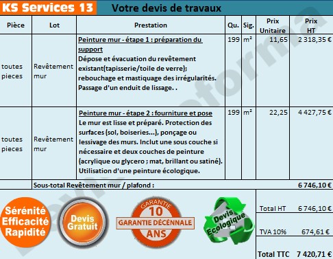 Faire devis peinture en ligne