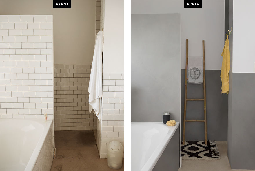 Peinture carrelage salle de bain pailleté