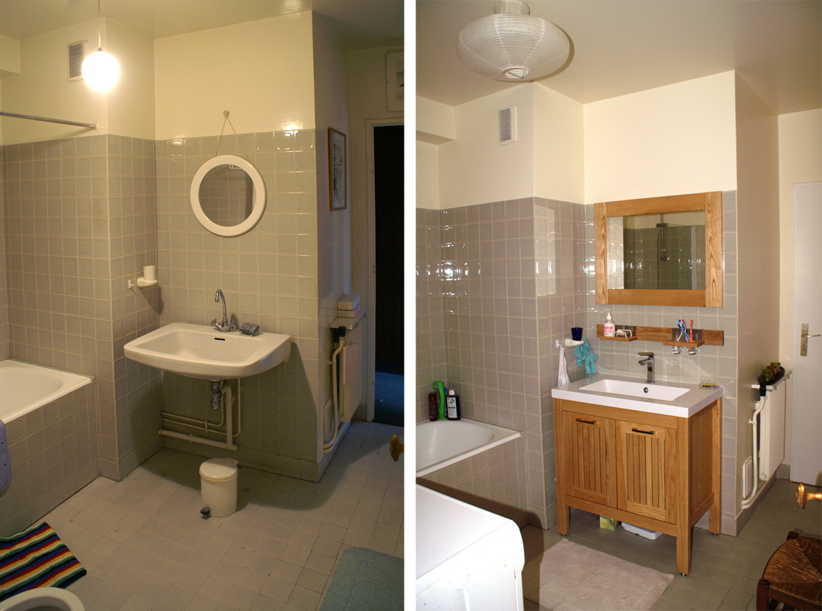 Peindre carrelage salle de bain avant apres