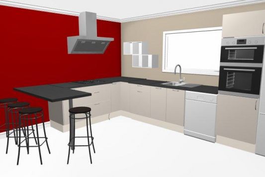 Peinture rouge pour cuisine
