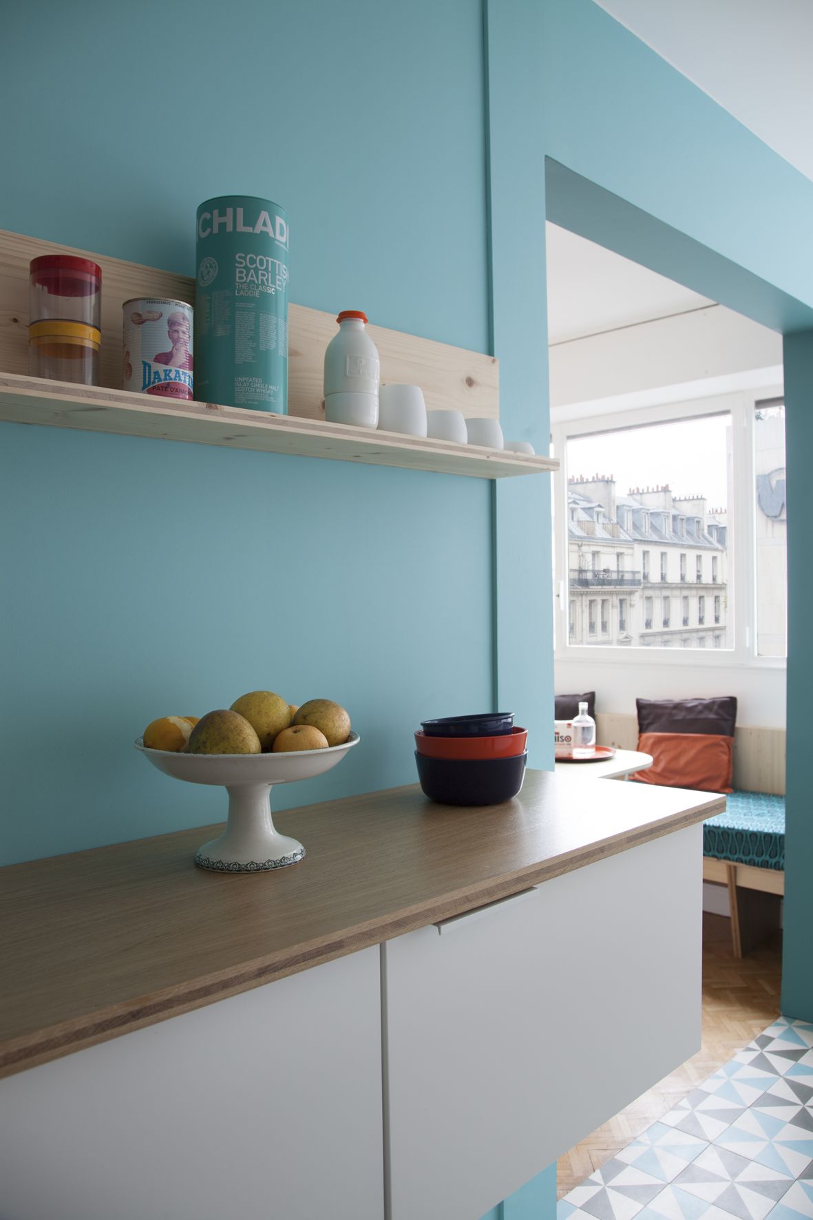 Peinture cuisine bleu glacier