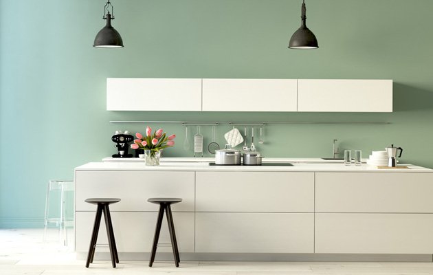 Peindre mur cuisine en blanc