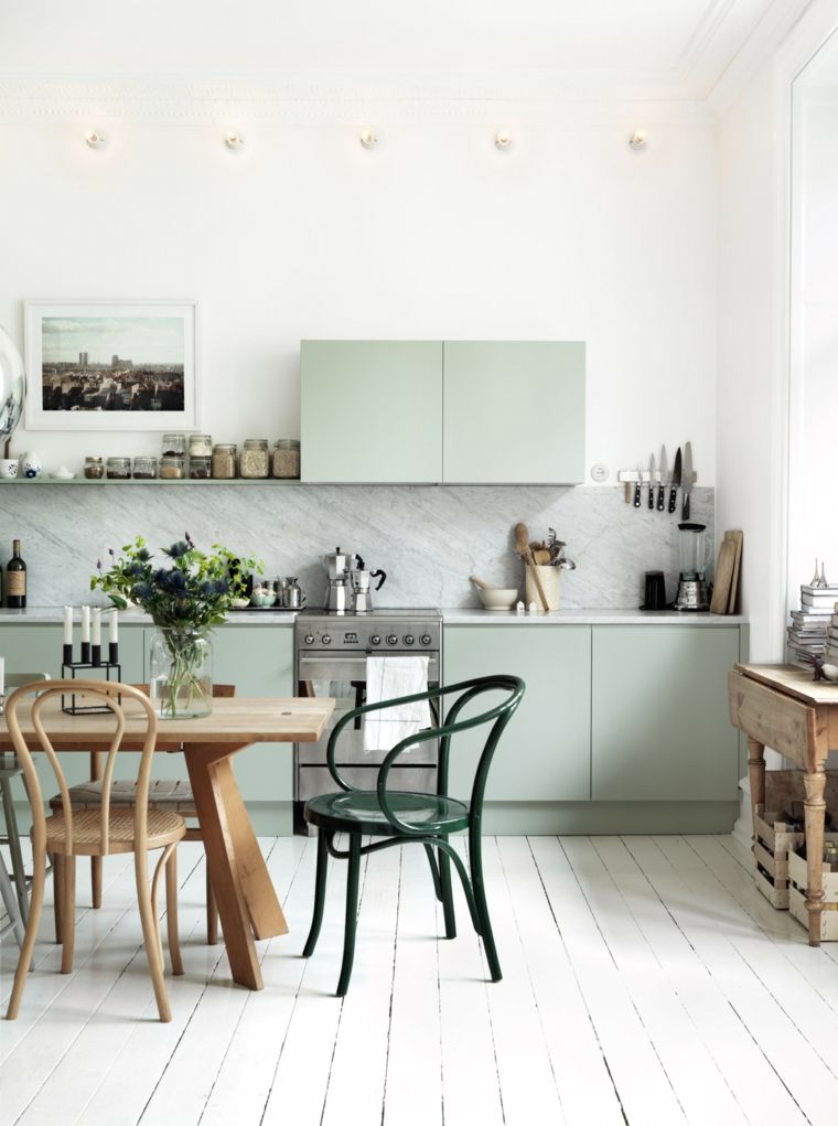 Peinture sol bois cuisine