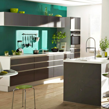 Peinture cuisine vert et gris
