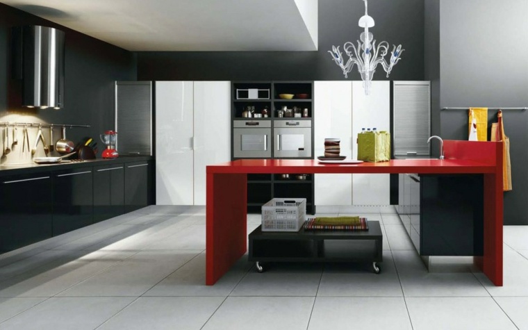 Couleur peinture avec cuisine rouge