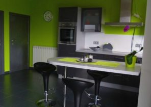 Peinture cuisine gris et vert