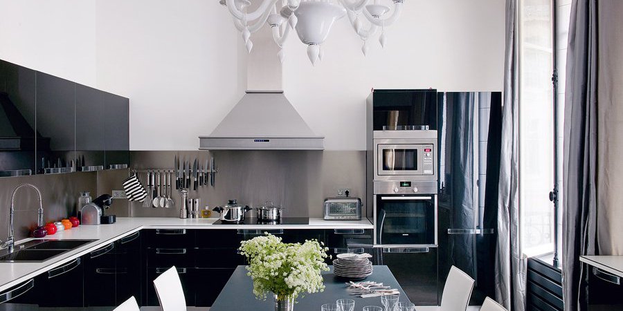Peinture pour cuisine noire et blanc