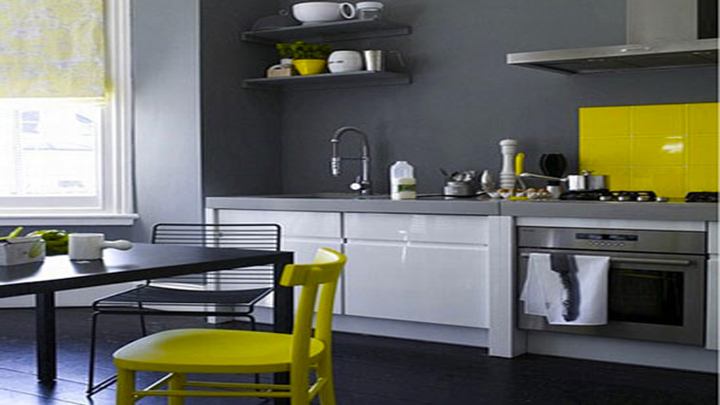 Peinture carrelage cuisine jaune